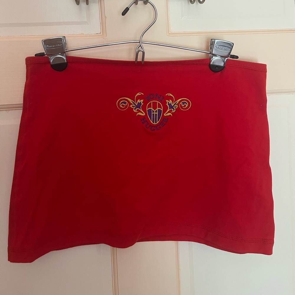 Stretchy Red Women's mini skirt- Yoni Hugger